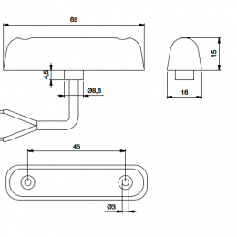 LED-markering Vit 24V mini 4-LED 3