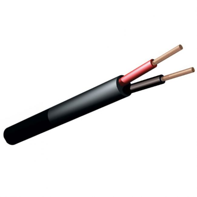 RKKB, 2x1.5mm², SVART, BOBIN B4, 60V, PVC, RÖD/SVART, 70°C 50m