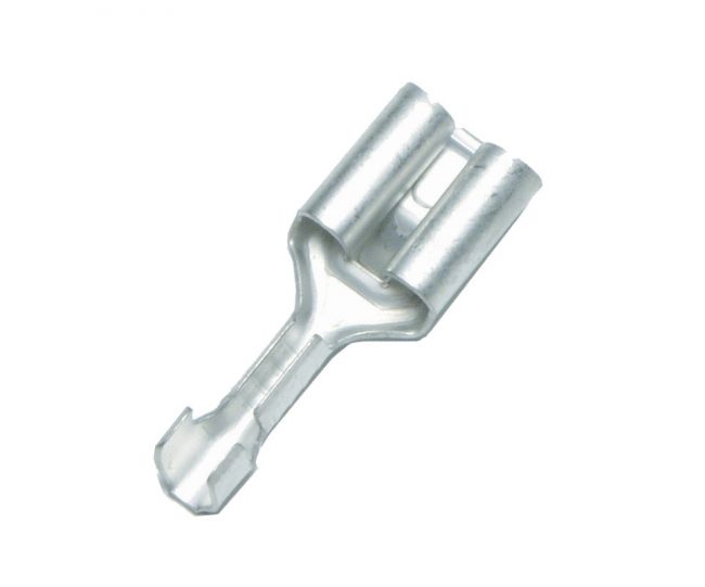 Oisolerad Flatstiftshylsa + Nabb, 0.5-1.0mm2, 6.3x0.8mm
